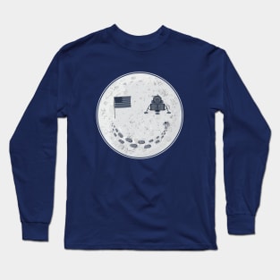 Moon Landing. Smiling Moon. Long Sleeve T-Shirt